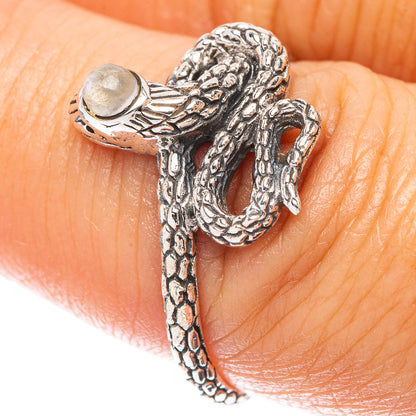 Rainbow Moonstone Snake 925 Sterling Silver Ring Size 7.75 (925 Sterling Silver) R5471