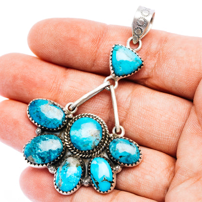 Rare Ithaca Peak Turquoise Pendant 2 5/8" (.925 Sterling Silver)