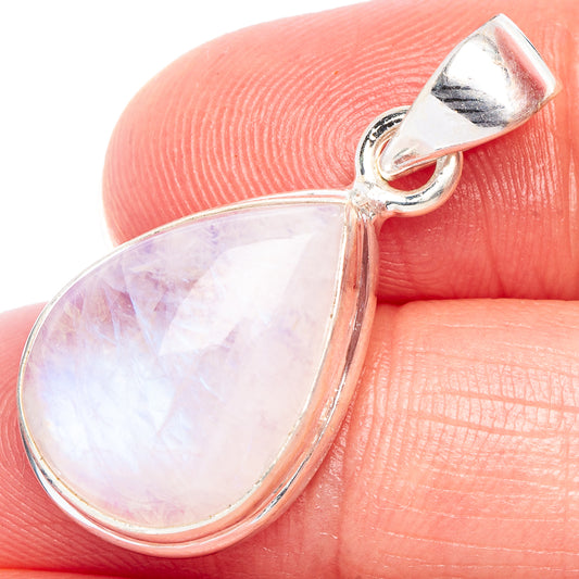 Rainbow Moonstone Pendant 1 1/4" (925 Sterling Silver) P44241