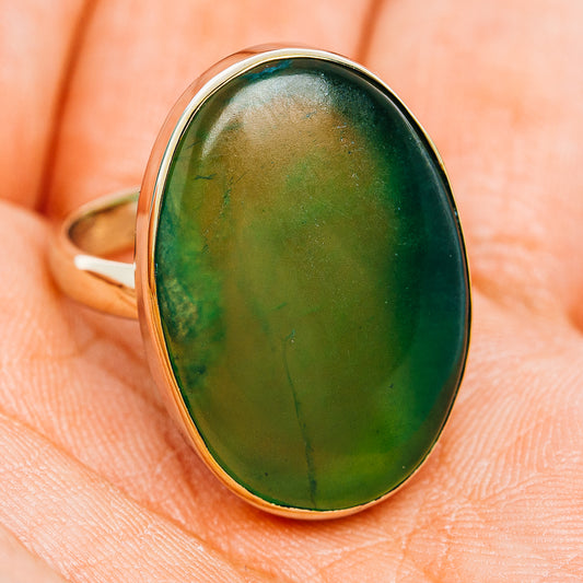 Nephrite Jade Ring Size 9 (German Silver)