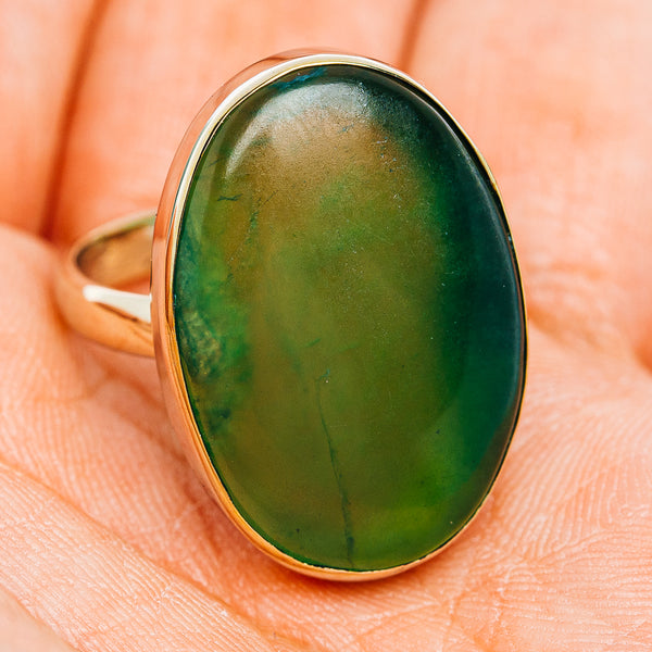 Nephrite Jade Ring Size 9 (German Silver)