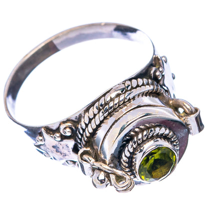 Peridot Poison Ring Size 8 (.925 Sterling Silver)