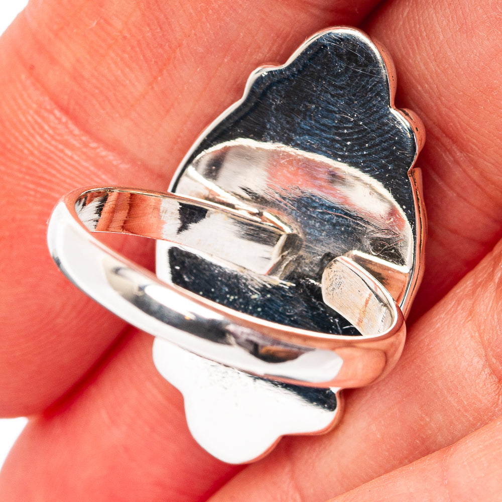 Southwestern Style Mosaic Opal Ring Size 9 Adjustable (.925 Sterling Silver)