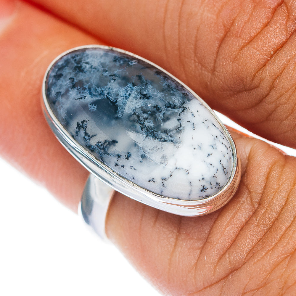 Premium Dendritic Opal Ring Size 6 (.925 Sterling Silver)