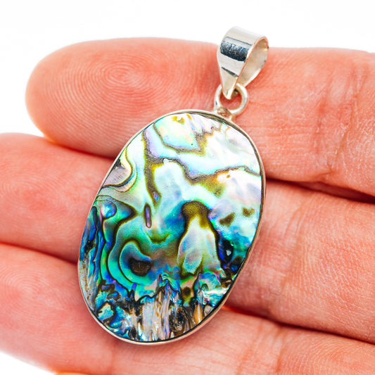 Premium Abalone Shell Pendant 1 5/8" (.925 Sterling Silver)