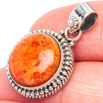 Sponge Coral Pendant 1 1/8" (925 Sterling Silver) P41085