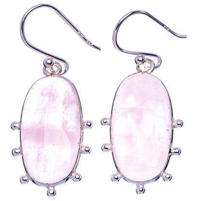 Rose Quartz Earrings 1 1/2" (925 Sterling Silver) E1853