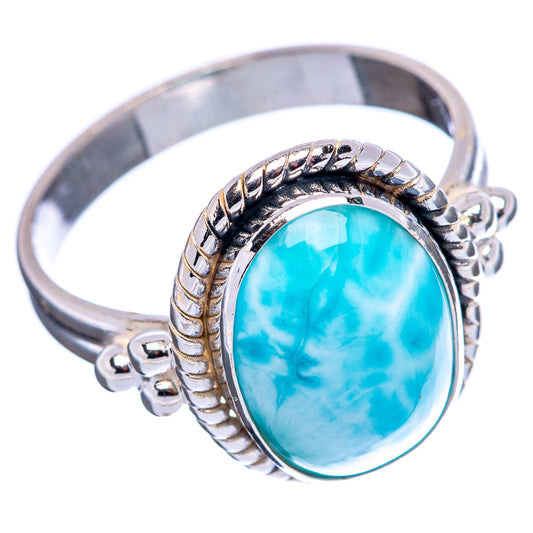 Turquoise-blue oval cabochon sterling silver ring, braided and rope band details
