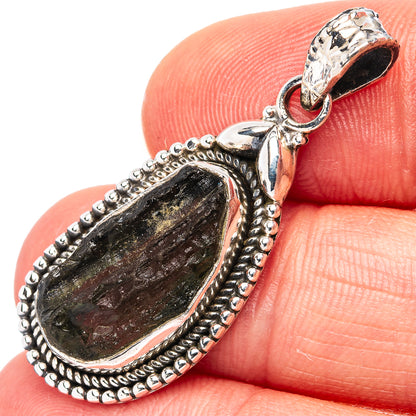Rare Moldavite Pendant 1 1/2" (.925 Sterling Silver)