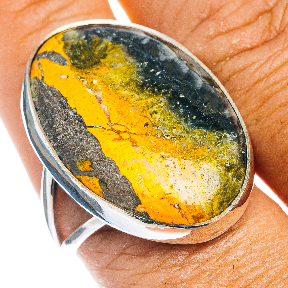 Premium Bumblebee Jasper Ring Size 10 (.925 Sterling Silver)