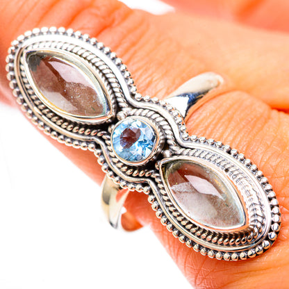 Large Natural Aquamarine, Blue Topaz Ring Size 10.75 (925 Sterling Silver) RING138032