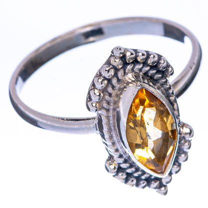 Faceted Citrine Dainty Ring Size 6.75 (925 Sterling Silver) R144995