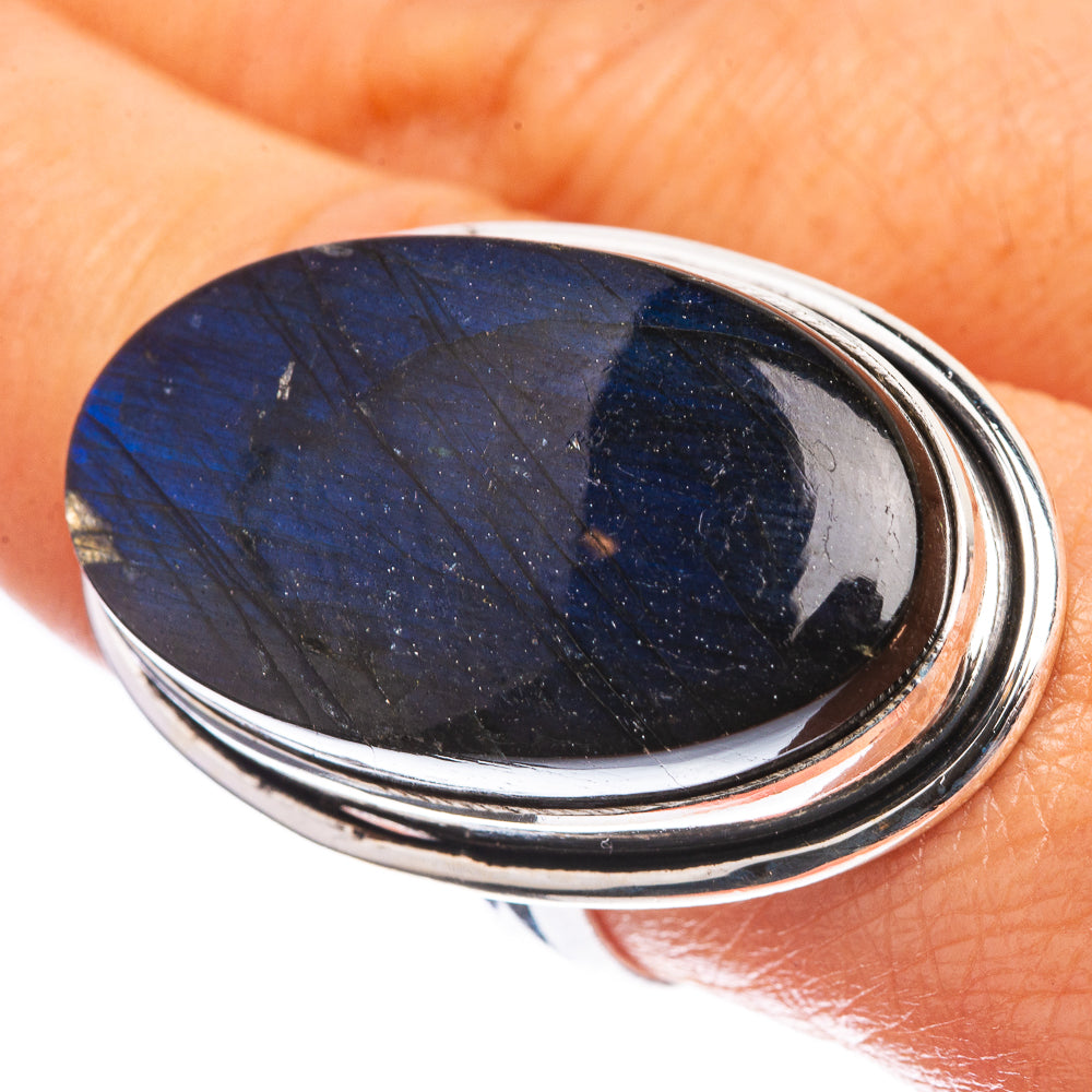 Large Labradorite 925 Sterling Silver Ring Size 9