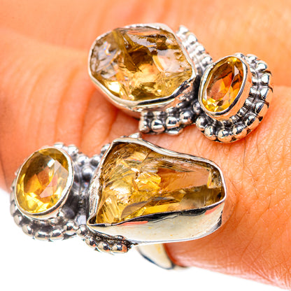 Faceted Citrine Ring Size 8 Adjustable (925 Sterling Silver) RING138458