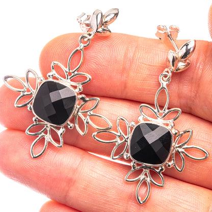 Premium Black Onyx Earrings 1 3/4" (925 Sterling Silver) E432353