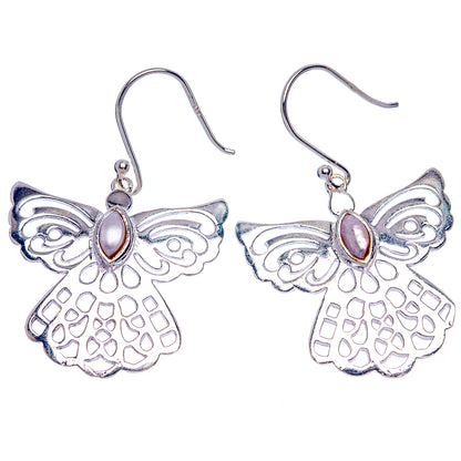 Cultured Pearl Angel Earrings 1 5/8" (925 Sterling Silver) E433381