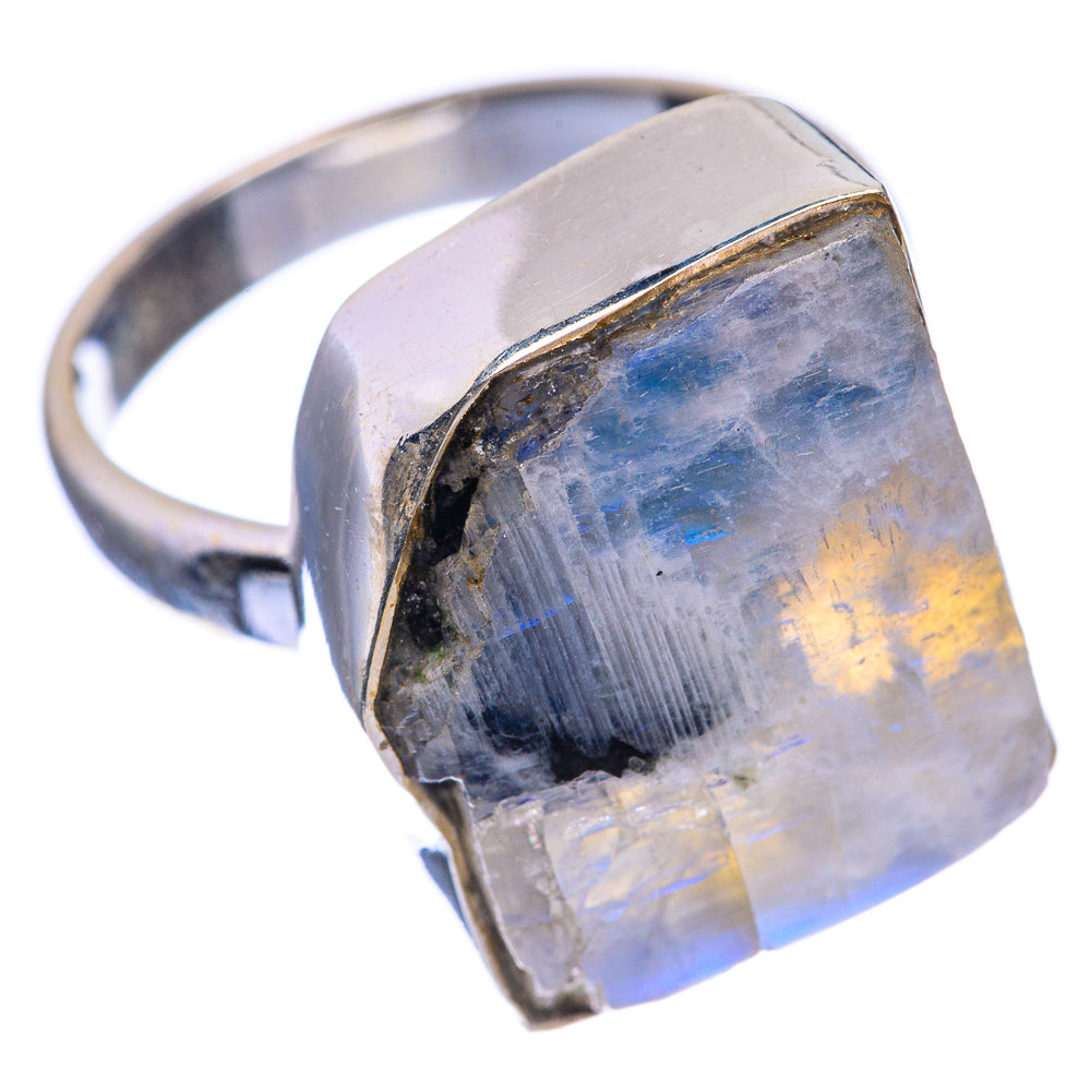 Rough Rainbow Moonstone Ring Size 7 (925 Sterling Silver) RING143382