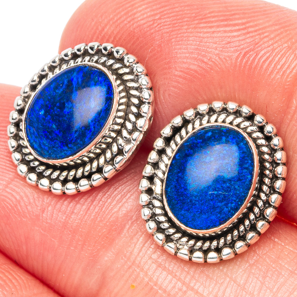 Triplet Opal Earrings 1/2" (925 Sterling Silver) E1543