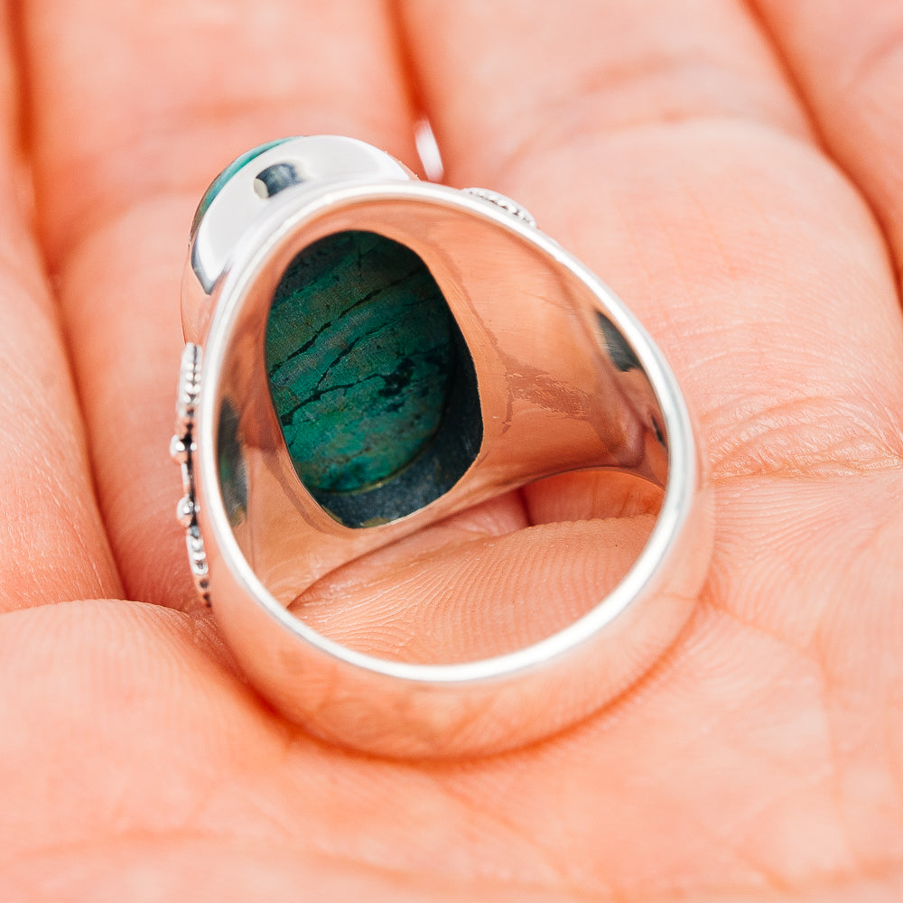 Exclusive Chrysocolla Ring Size 6.75 (.925 Sterling Silver)