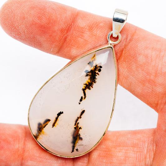 Premium Scenic Agate Pendant 2 1/8" (.925 Sterling Silver)