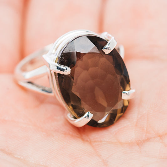 Premium Smoky Quartz Ring Size 10 (.925 Sterling Silver)