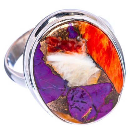 Spiny Oyster Turquoise Ring Size 8.25 (925 Sterling Silver) R1598
