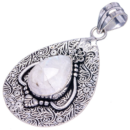 Rainbow Moonstone Pendant 2 1/8" (German Silver)
