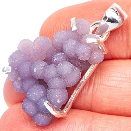 Rare Grape Chalcedony Pendant 1 1/2" (925 Sterling Silver) P41524