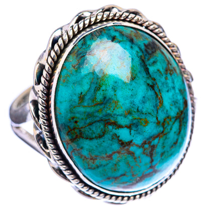 Large Tibetan Turquoise Ring Size 8 (925 Sterling Silver) R142867
