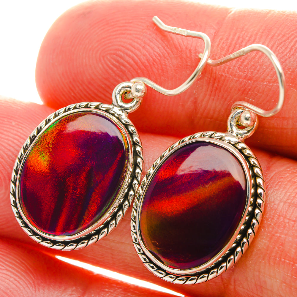 Aura Opal Earrings 1 3/8" (925 Sterling Silver) EARR432014