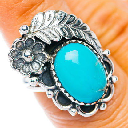 Southwestern Style Kingman Turquoise Ring Size 6 (.925 Sterling Silver)