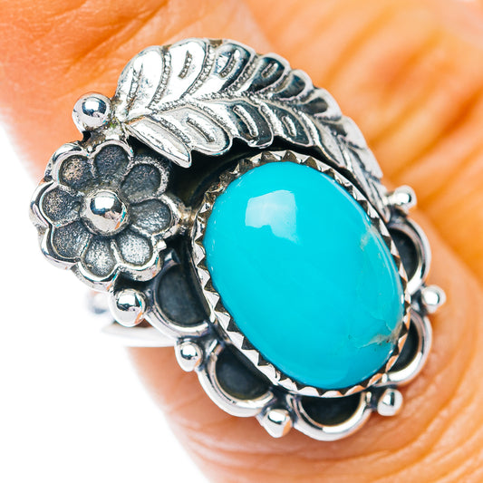 Southwestern Style Kingman Turquoise Ring Size 6 (.925 Sterling Silver)