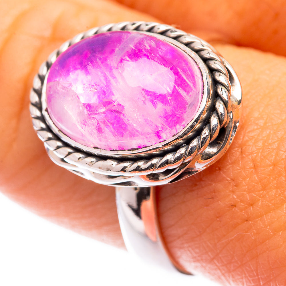 Pink Moonstone Ring Size 8.5 (925 Sterling Silver) R140888