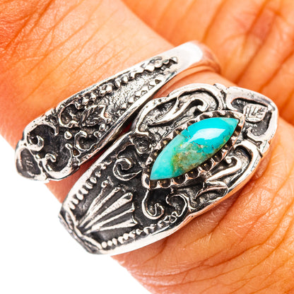 Native Style Mohave Turquoise Ring Size 7 Adjustable (.925 Sterling Silver)