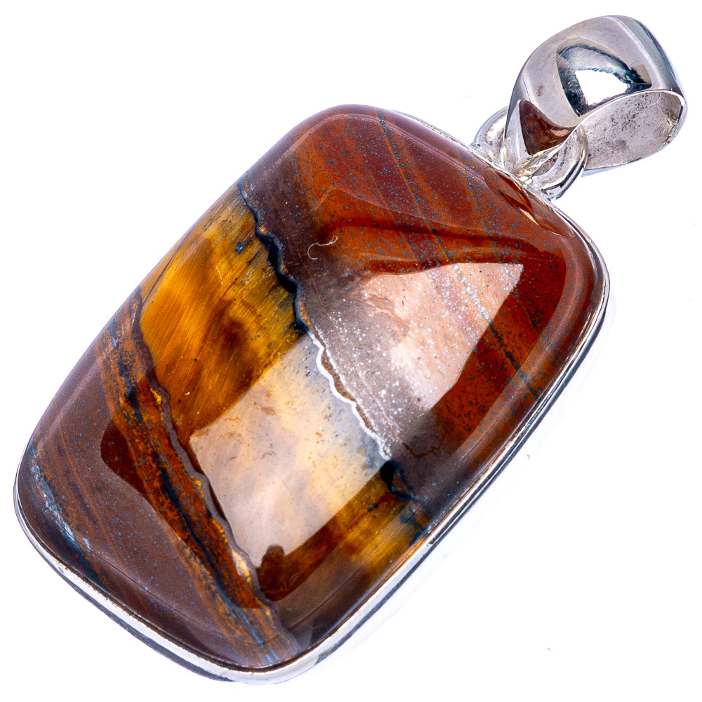 Tiger Eye Pendant 1 3/8" (925 Sterling Silver) P42225