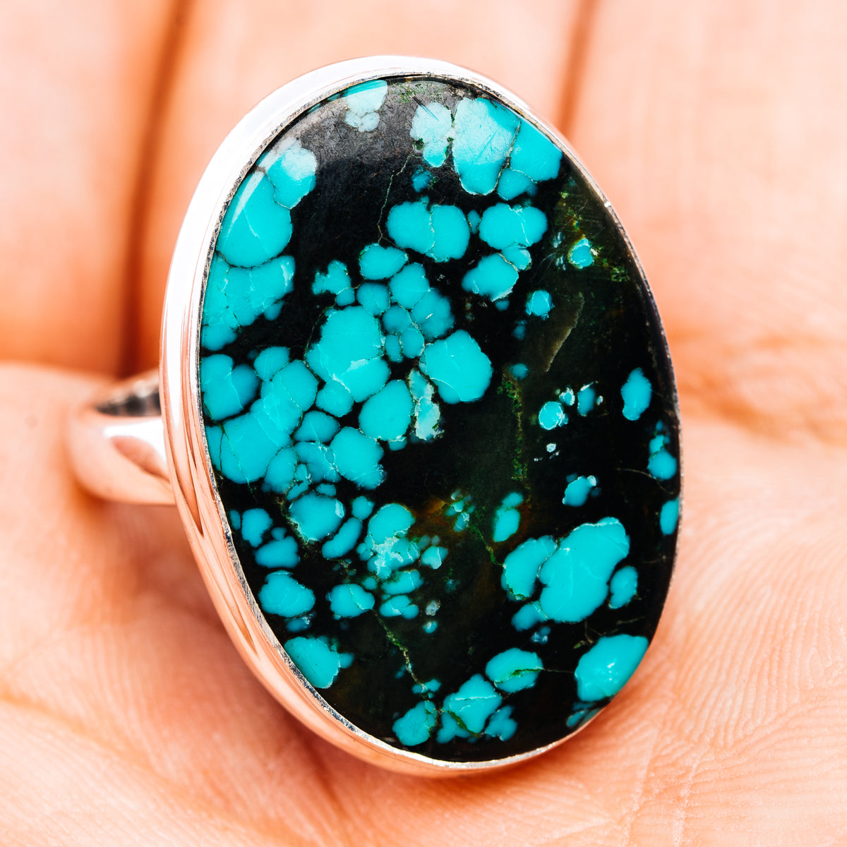 Premium Tibetan Turquoise Ring Size 9 (.925 Sterling Silver)