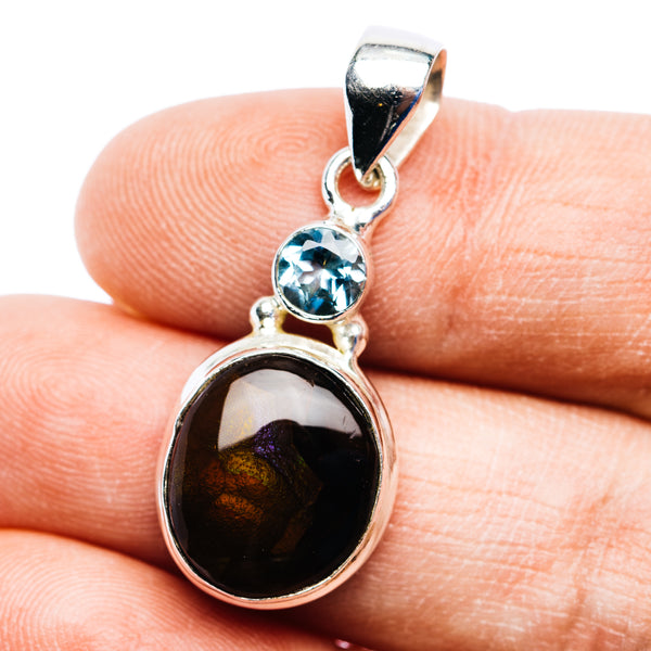 Mexican Fire Agate Pendant 1 3/8" (.925 Sterling Silver)