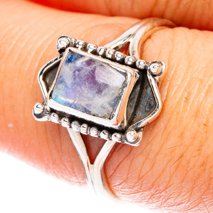 Rainbow Moonstone Dainty Ring Size 8 (925 Sterling Silver) R146932
