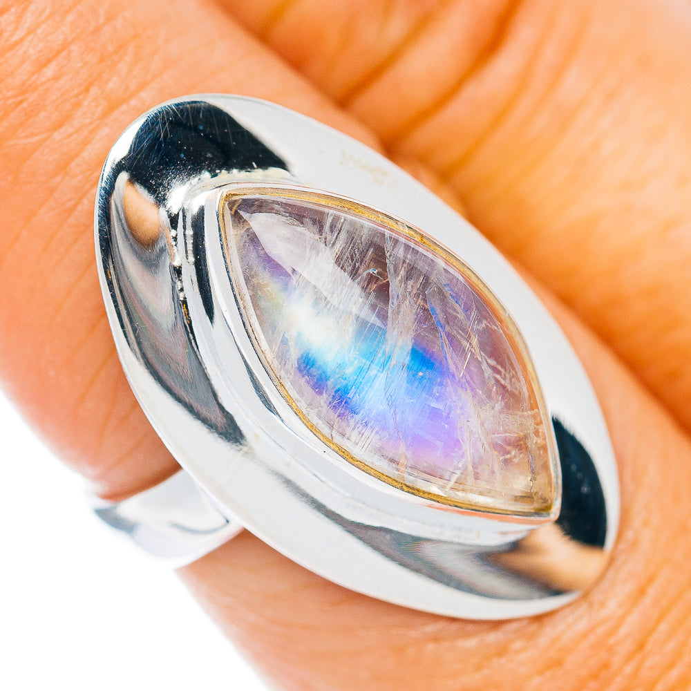 Premium Rainbow Moonstone Ring Size 7 (.925 Sterling Silver)