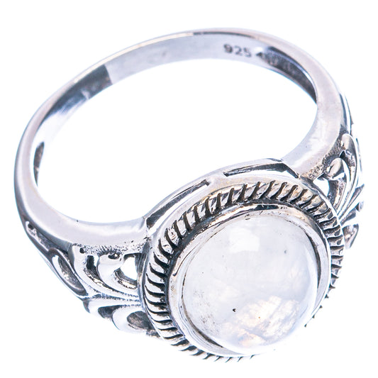 Rainbow Moonstone Ring Size 8.5 (925 Sterling Silver) R4848