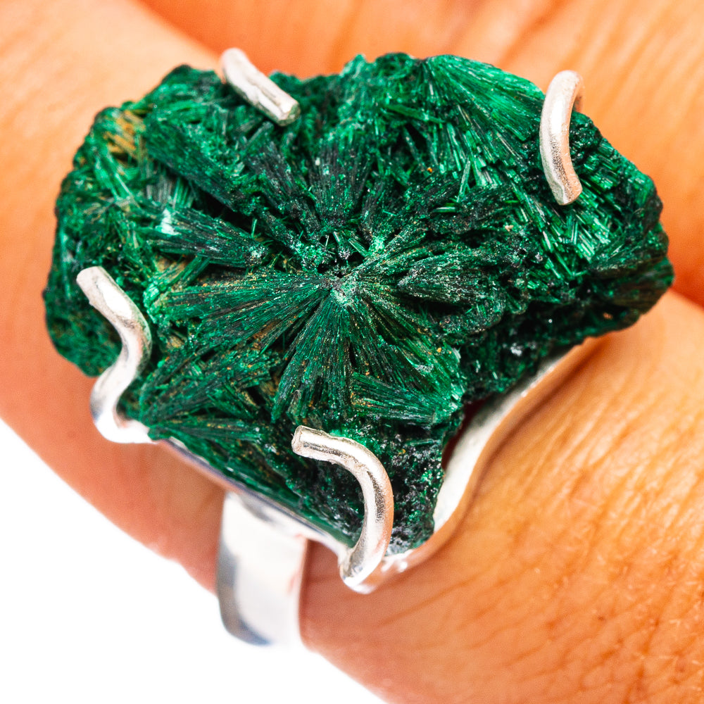 Raw Malachite Ring Size 8.25 (.925 Sterling Silver)