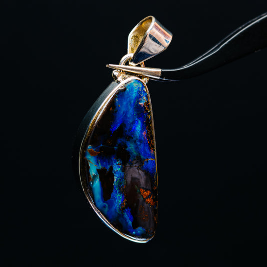 Premium Australian Boulder Opal Pendant 1 7/8" (.925 Sterling Silver)