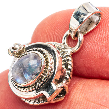 Rainbow Moonstone Poison Pendant 1" (.925 Sterling Silver)
