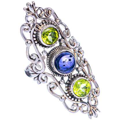 Large Tanzanite, Peridot Ring Size 7.75 (925 Sterling Silver) R144492