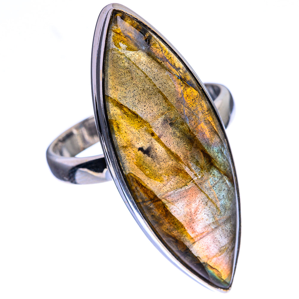 Large Labradorite Ring Size 10 (925 Sterling Silver) R142486