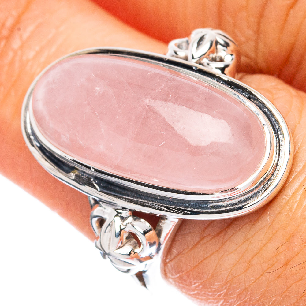 Premium Rose Quartz 925 Sterling Silver Ring Size 6.75 Ana Co R3640