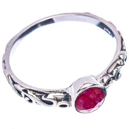 Red Sillimnate Ring Size 7.75 (925 Sterling Silver) R5531