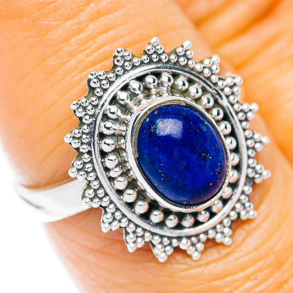 Southwestern Style Lapis Lazuli Ring Size 7 (.925 Sterling Silver)