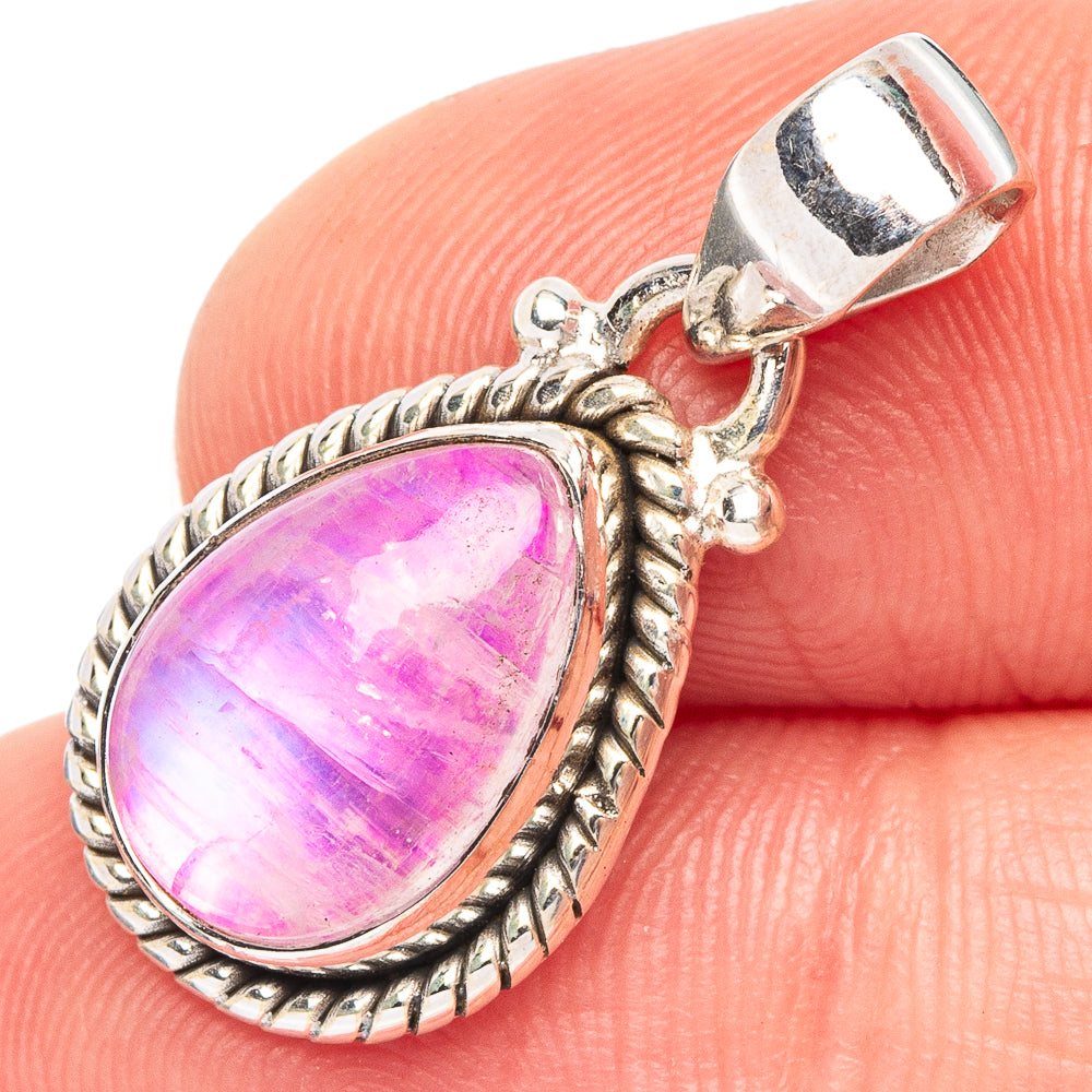 Pink Moonstone Pendant 1" (925 Sterling Silver) P44728