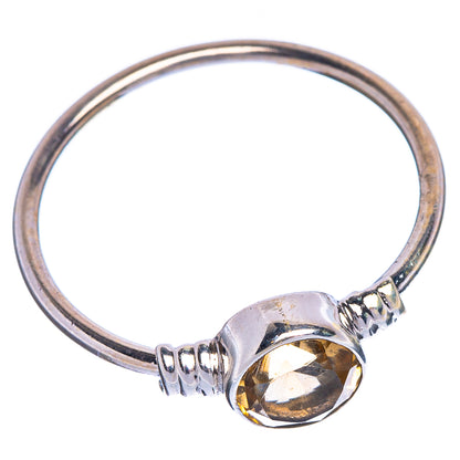 Faceted Citrine Dainty Ring Size 7.75 (925 Sterling Silver) R147063